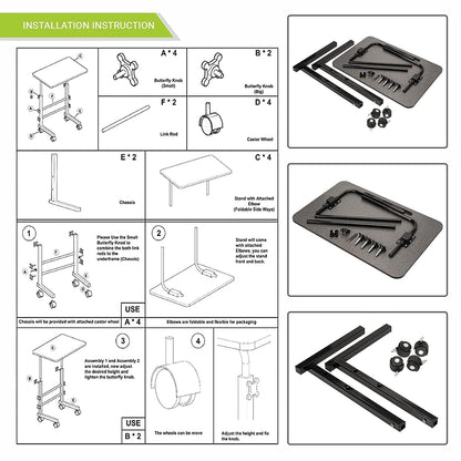 TEKCOOL Multi-Purpose Height-Adjustable Laptop Table